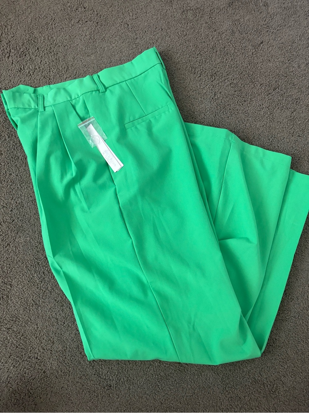 Bright Green Wide Leg Dress Pants Women Large